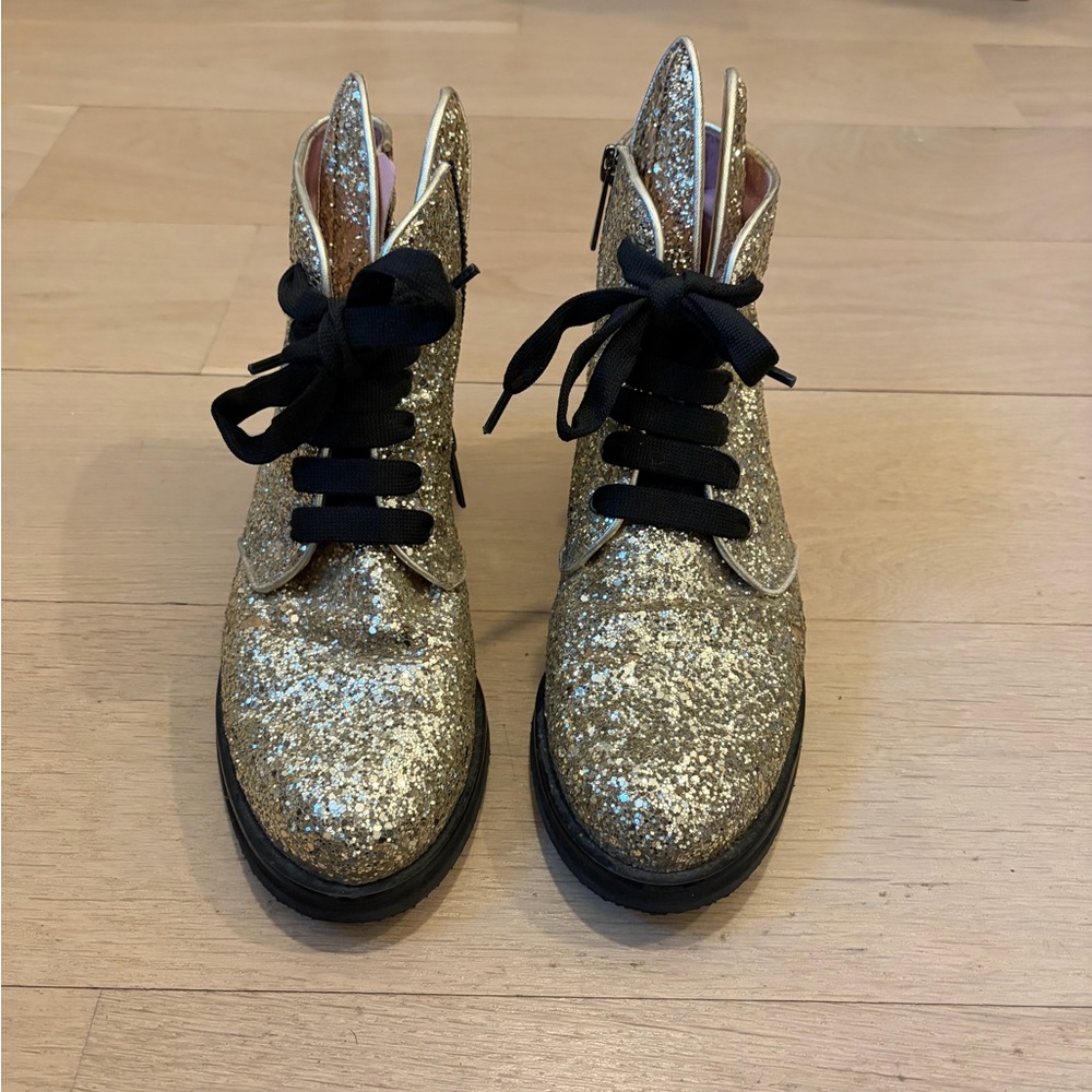 Minna Parikka Gold Glitter Bunny Boot Champagne
